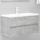 Badkamermeubelset met gootsteenkast van bewerkt hout voor extra opbergruimte - Betongrijs / 90 x 38.5 x 45 cm