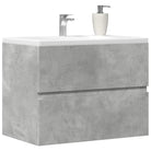 Badkamermeubelset met gootsteenkast van bewerkt hout voor extra opbergruimte - Betongrijs / 60 x 38.5 x 45 cm
