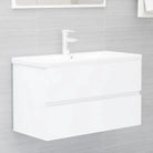 Badkamermeubelset met gootsteenkast van bewerkt hout voor extra opbergruimte - Wit / 80 x 38.5 x 45 cm