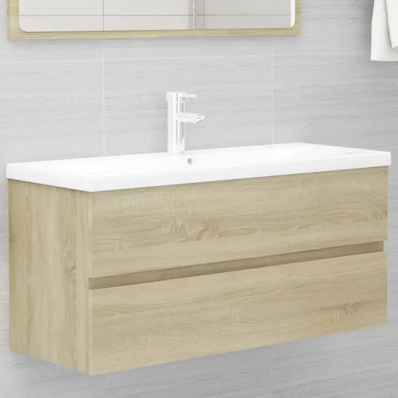 Badkamermeubelset met gootsteenkast van bewerkt hout voor extra opbergruimte - Sonoma eiken / 100 x 38.5 x 45 cm