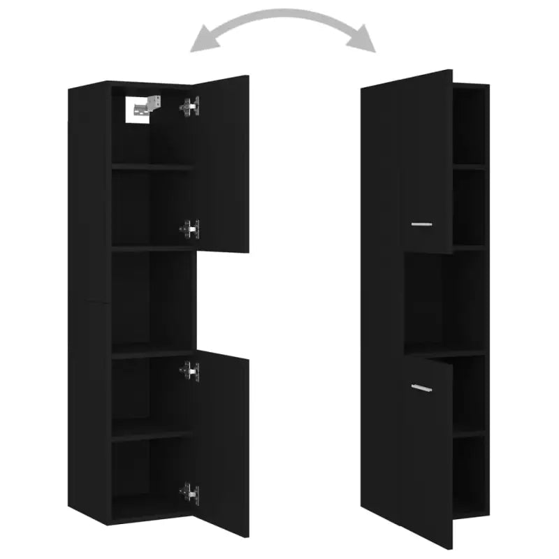 Badkamermeubelset met hoge kast en strak ontwerp past perfect - Badkamermeubelsets