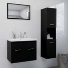 Badkamermeubelset met hoge kast en strak ontwerp past perfect - Badkamermeubelsets