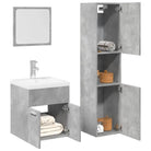 Badkamermeubelset met hoge kast en strak ontwerp past perfect - Betongrijs / 41 x 38.5 x 46 cm - Badkamermeubelsets