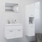 Badkamermeubelset met hoge kast en strak ontwerp past perfect - Wit / 60 x 38.5 x 46 cm - Badkamermeubelsets