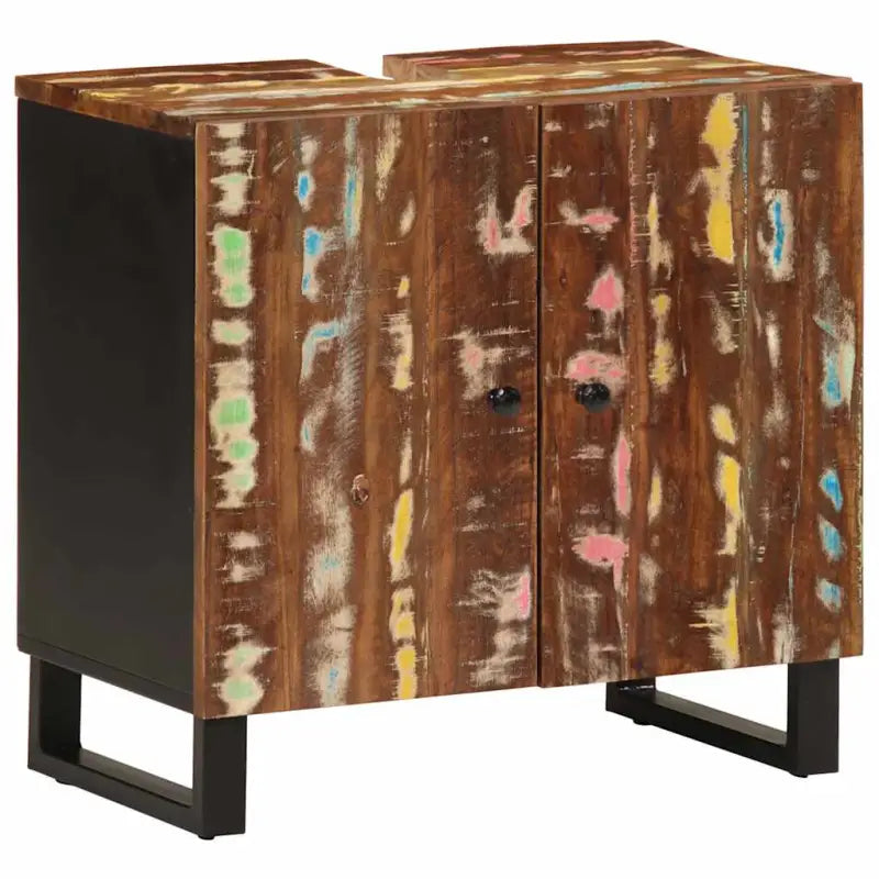 Badkamermeubelset met massief gerecycled hout voor opbergruimte - Multikleur - Badkamermeubelsets