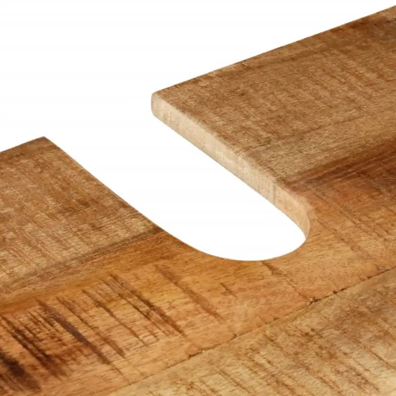 Badkamermeubelset met massief mangohout en passende afmetingen badkamerkast - Zwart / Hout - Badkamermeubelsets