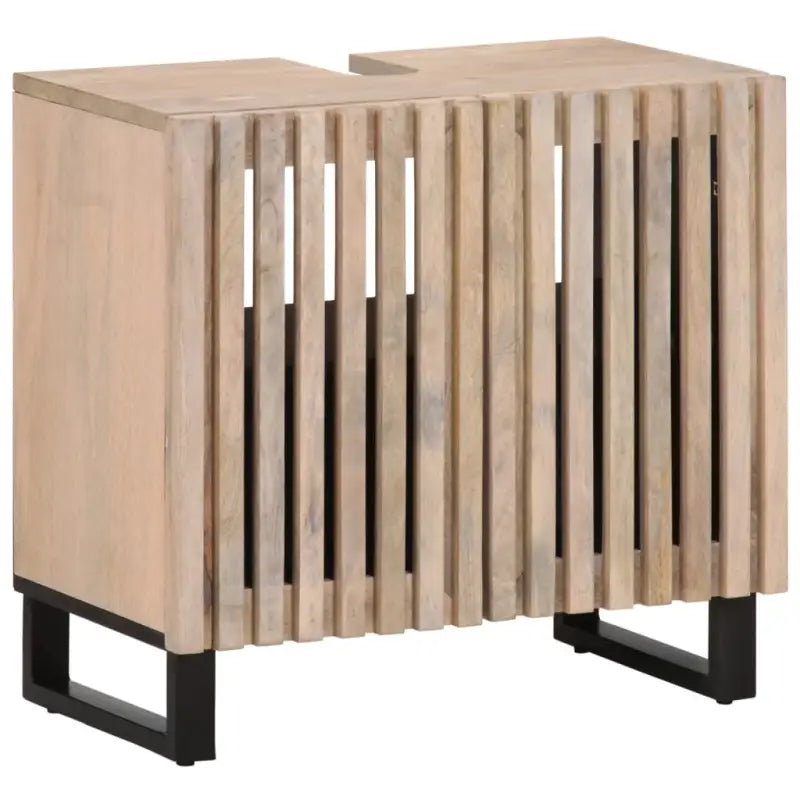 Badkamermeubelset met massief mangohout voor een elegante retro stijl - Lichtbruin / massief mangohout