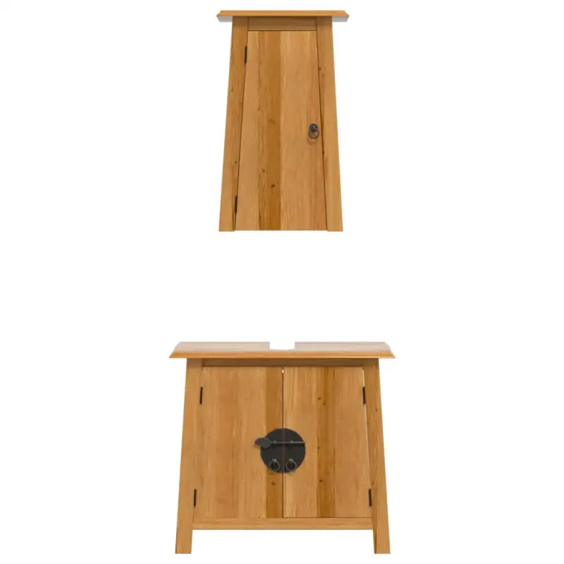 Badkamermeubelset met muur gemonteerd van massief grenenhout - Badkamermeubelsets
