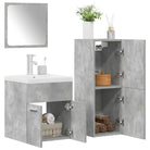 Badkamermeubelset van bewerkt hout in sonoma eiken materiaal - Betongrijs / 41 x 38.5 x 46 cm - Badkamermeubelsets
