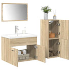 Badkamermeubelset van bewerkt hout in sonoma eiken materiaal - Sonoma eiken / 61 x 39 x 18 cm - Badkamermeubelsets