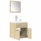 Badkamermeubelset van bewerkt hout met duurzame en vochtbestendige afwerking - Sonoma eiken / 41 x 38.5 x 46 cm