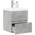 Badkamermeubelset van bewerkt hout met duurzame materialen en ruime afmetingen - Betongrijs / 41 x 38.5 x 45 cm