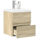 Badkamermeubelset van bewerkt hout met duurzame materialen en ruime afmetingen - Sonoma eiken / 41 x 38.5 x 45 cm