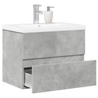 Badkamermeubelset van bewerkt hout met duurzame materialen en ruime afmetingen - Betongrijs / 60 x 38.5 x 45 cm