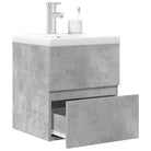 Badkamermeubelset van bewerkt hout met duurzame materialen en ruime afmetingen - Betongrijs / 41 x 38.5 x 45 cm