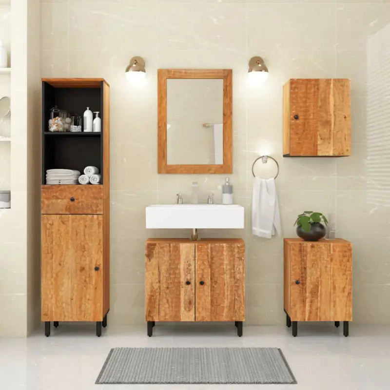 Badkamerwandkast van massief acaciahout voor optimale ruimte en decoratie - Badkamerkaptafels