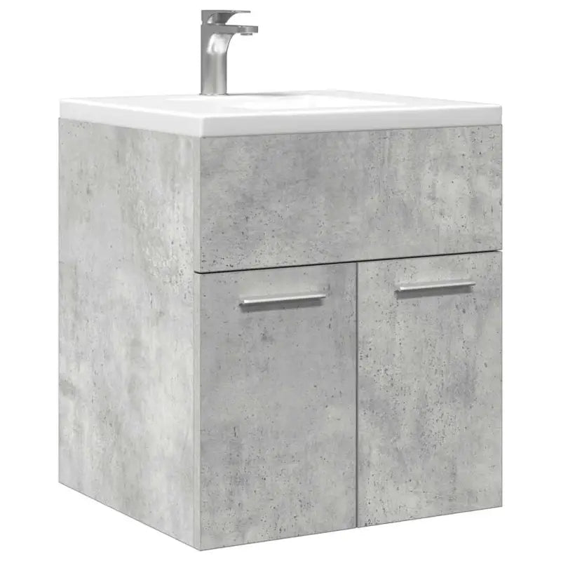 Badsmeubelset met gootsteenkast van bewerkt hout voor extra opbergruimte - Betongrijs / 41 x 38.5 x 46 cm