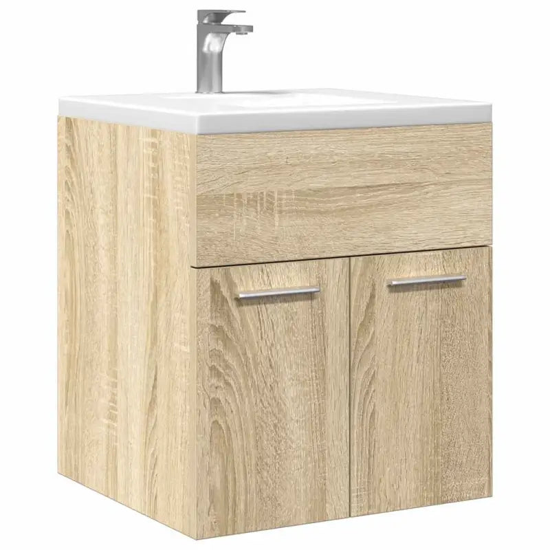 Badsmeubelset met gootsteenkast van bewerkt hout voor extra opbergruimte - Sonoma eiken / 41 x 38.5 x 46 cm