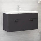 Badsmeubelset met gootsteenkast van bewerkt hout voor extra opbergruimte - Grijs / 90 x 38.5 x 46 cm