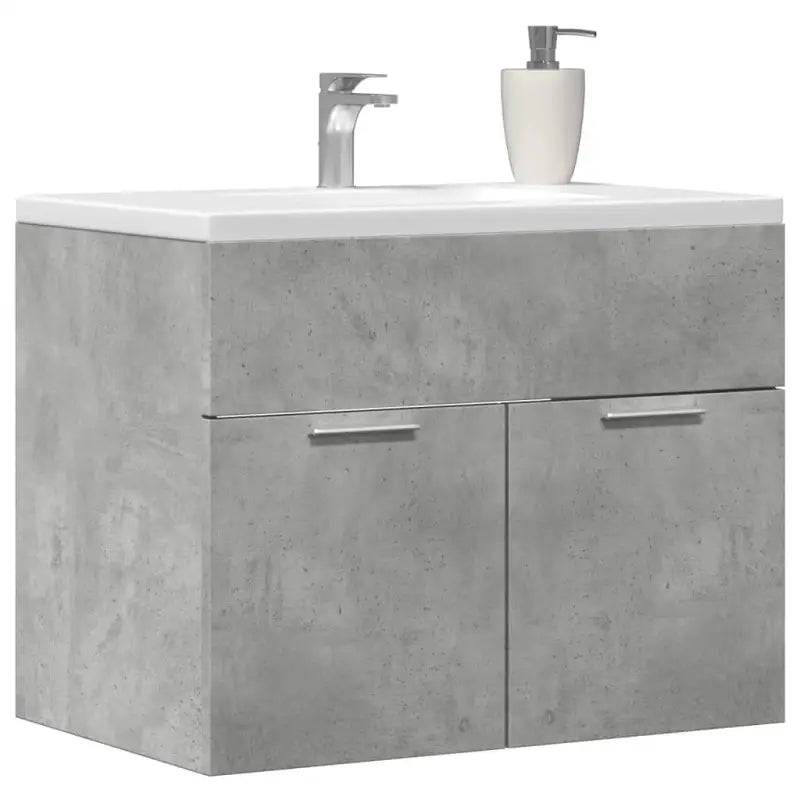 Badsmeubelset met gootsteenkast van bewerkt hout voor extra opbergruimte - Betongrijs / 60 x 38.5 x 46 cm