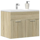 Badsmeubelset met gootsteenkast van bewerkt hout voor extra opbergruimte - Sonoma eiken / 60 x 38.5 x 46 cm