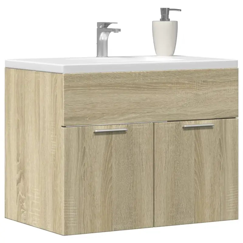 Badsmeubelset met gootsteenkast van bewerkt hout voor extra opbergruimte - Sonoma eiken / 60 x 38.5 x 46 cm
