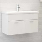 Badsmeubelset met gootsteenkast van bewerkt hout voor extra opbergruimte - Wit / 80 x 38.5 x 46 cm - Badkamermeubelsets