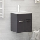Badsmeubelset met gootsteenkast van bewerkt hout voor extra opbergruimte - Hoogglans grijs / 41 x 38.5 x 46 cm