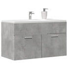Badsmeubelset met gootsteenkast van bewerkt hout voor extra opbergruimte - Betongrijs / 90 x 38.5 x 46 cm