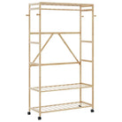 Bamboe kledingrek voor een natuurlijke en praktische ruimteorganisatie - 110 cm / 1 / met wielen - Kledingrekken &