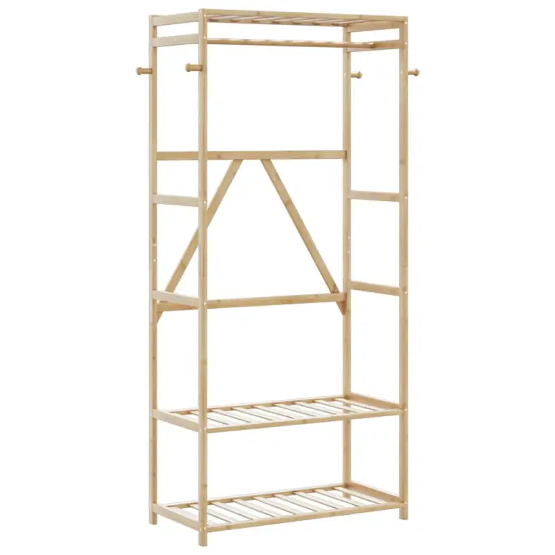 Bamboe kledingrek voor een natuurlijke en praktische ruimteorganisatie - 80 cm / 1 / zonder wielen - Kledingrekken &