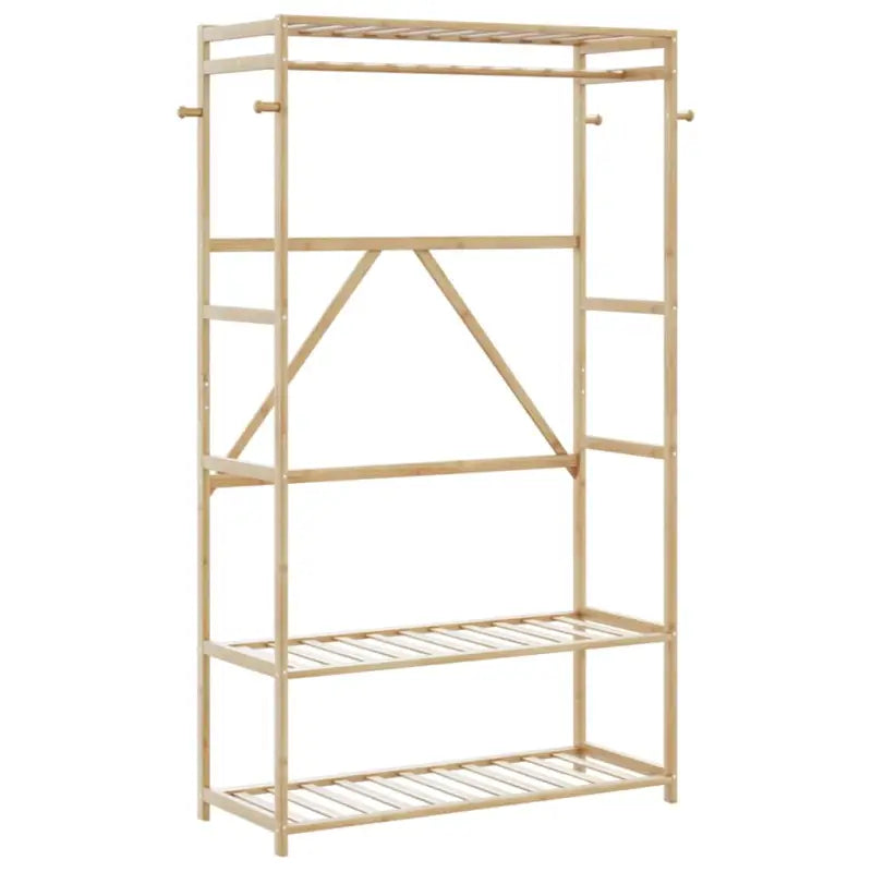Bamboe kledingrek voor een natuurlijke en praktische ruimteorganisatie - 110 cm / 1 / zonder wielen - Kledingrekken &