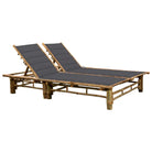 Bamboe ligstoel voor twee personen voor tuin en ontspanning - Antraciet / 1 - Ligstoelen