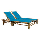 Bamboe ligstoel voor twee personen voor tuin en ontspanning - Blauw / 1 - Ligstoelen