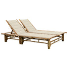 Bamboe ligstoel voor twee personen voor tuin en ontspanning - Crème / 1 - Ligstoelen