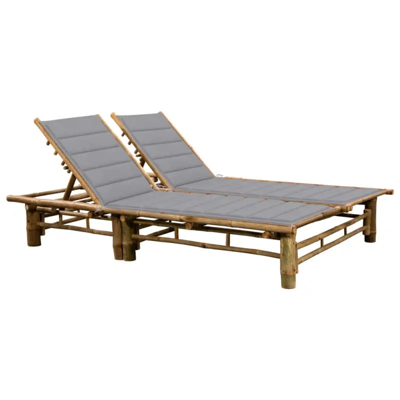 Bamboe ligstoel voor twee personen voor tuin en ontspanning - Grijs / 1 - Ligstoelen