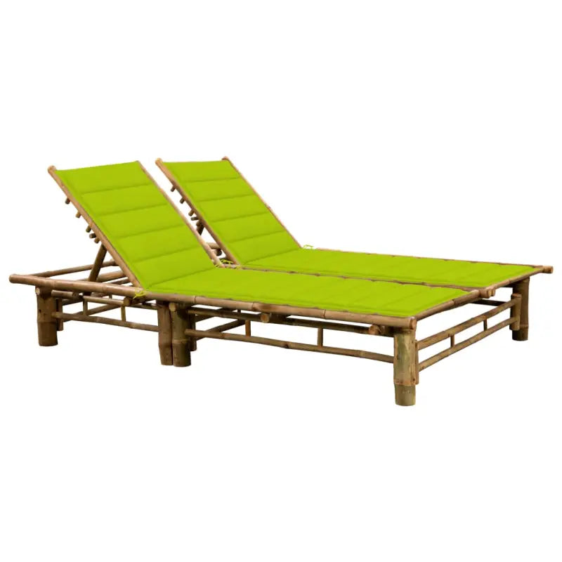 Bamboe ligstoel voor twee personen voor tuin en ontspanning - Heldergroen / 1 - Ligstoelen