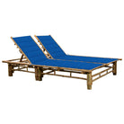 Bamboe ligstoel voor twee personen voor tuin en ontspanning - koningsblauw / 1 - Ligstoelen