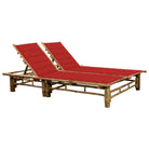Bamboe ligstoel voor twee personen voor tuin en ontspanning - Rood / 1 - Ligstoelen