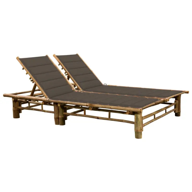 Bamboe ligstoel voor twee personen voor tuin en ontspanning - Taupe / 1 - Ligstoelen
