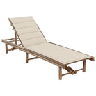 Bamboe loungeset voor ontspannen tuinmomenten - Beige / 1 - Ligstoelen