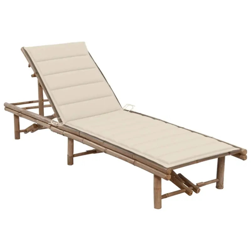 Bamboe loungeset voor ontspannen tuinmomenten - Crème / 1 - Ligstoelen