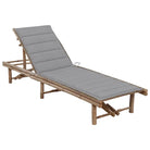 Bamboe loungeset voor ontspannen tuinmomenten - Grijs / 1 - Ligstoelen