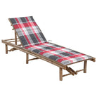 Bamboe loungeset voor ontspannen tuinmomenten - Rood ruitpatroon / 1 - Ligstoelen