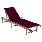 Bamboe loungeset voor ontspannen tuinmomenten - Wijnrood / 1 - Ligstoelen