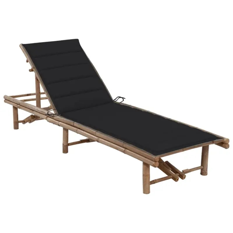 Bamboe loungeset voor ontspannen tuinmomenten - Zwart / 1 - Ligstoelen