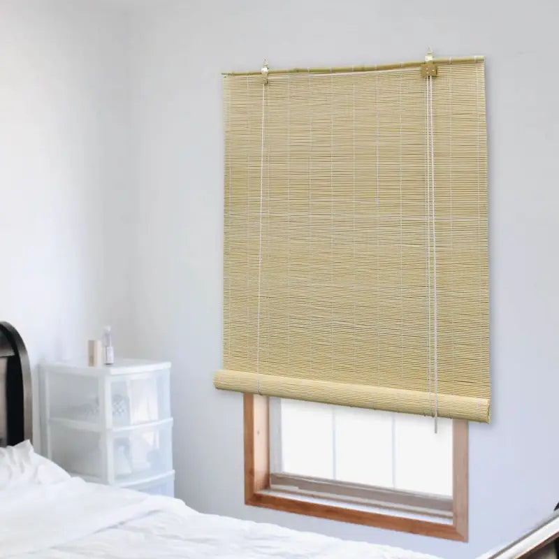 Bamboe rolgordijn voor jonge kinderen met privacy en lichtinloop - Lichtbruin / 150 x 160 cm - Jaloezieën & rolgordijnen