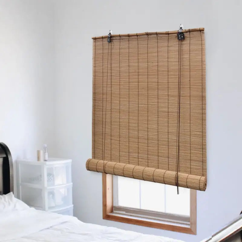 Bamboe rolgordijn voor jonge kinderen met privacy en lichtinloop - Bruin / 100 x 220 cm - Jaloezieën & rolgordijnen
