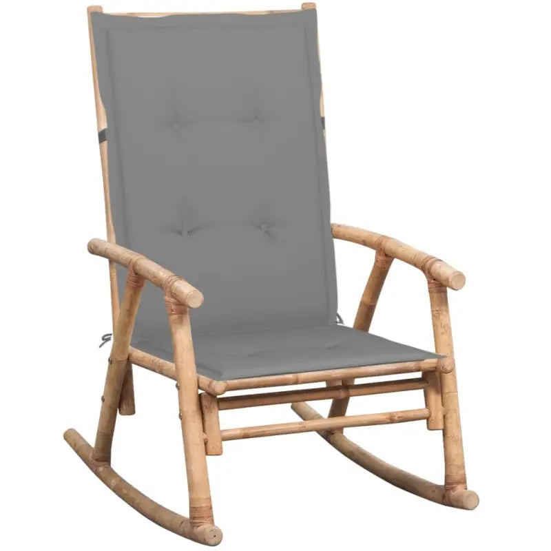 Bamboe schommelstoel voor tuin of terras met elastische band en sets touwtjes - Grijs / 120 x 50 x 4 cm / 1