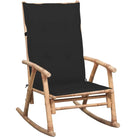 Bamboe schommelstoel voor tuin of terras met elastische band en sets touwtjes - Zwart / 120 x 50 x 4 cm / 1